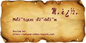 Mátyus Ádám névjegykártya